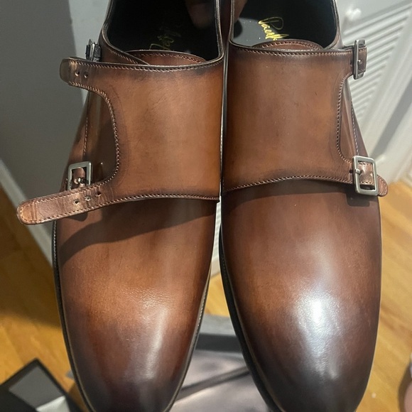 Paul Evans Chestnut Double Monk Strap Oxfords - Picture 1 of 9